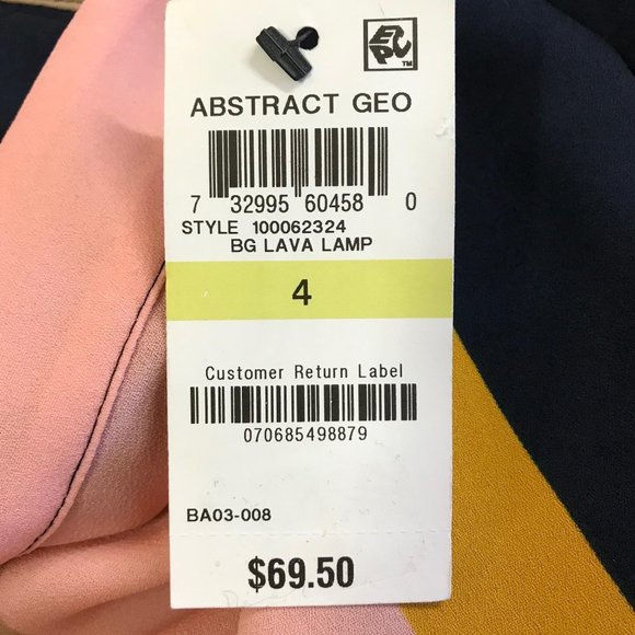 NWT Bar lll Womens Multi Colored Abstract Geo Print Ruffle Hem High Low Skirt 4 - Picture 7 of 11